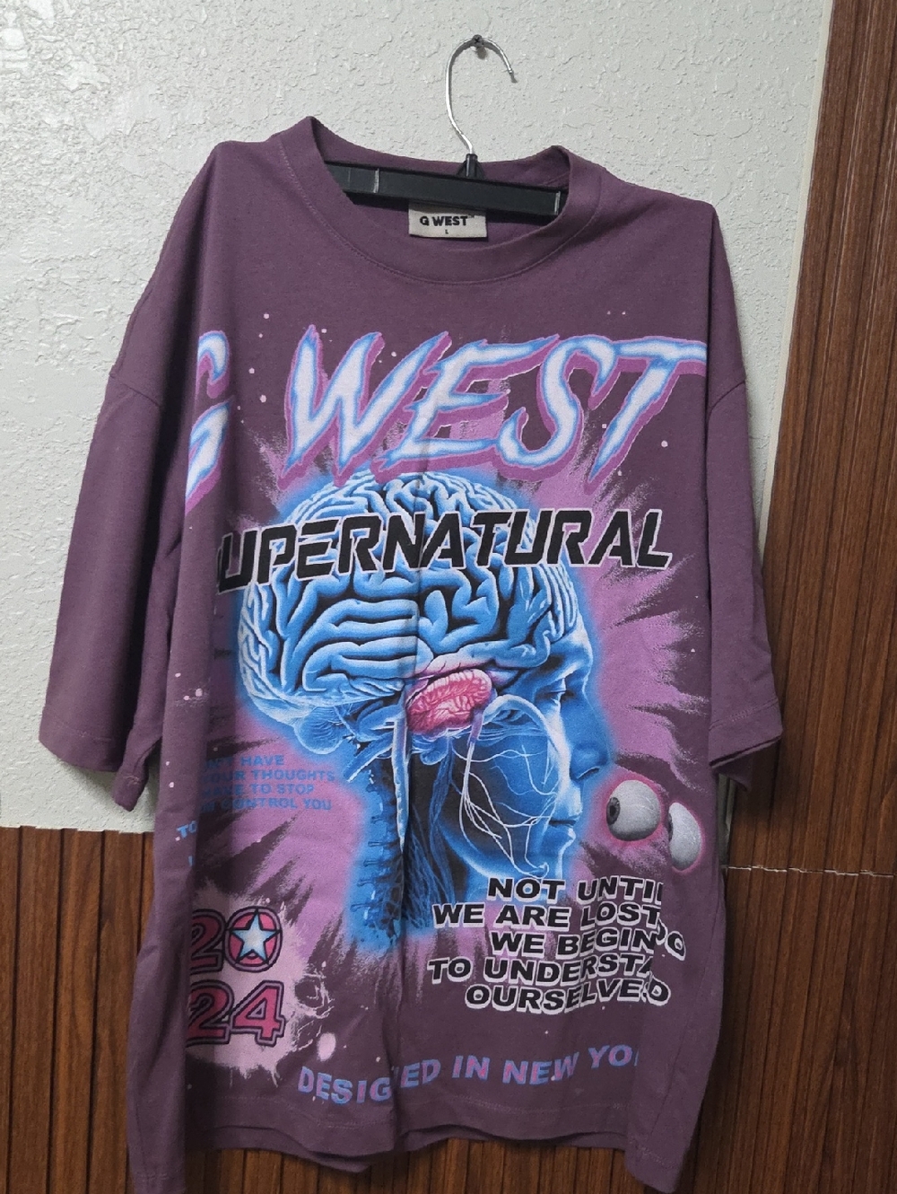 G West Supernatural Graphic Tee - Purple Large Size